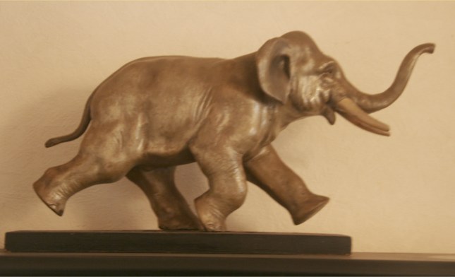 Elephant Artefact - picture of a running elephant sculpture