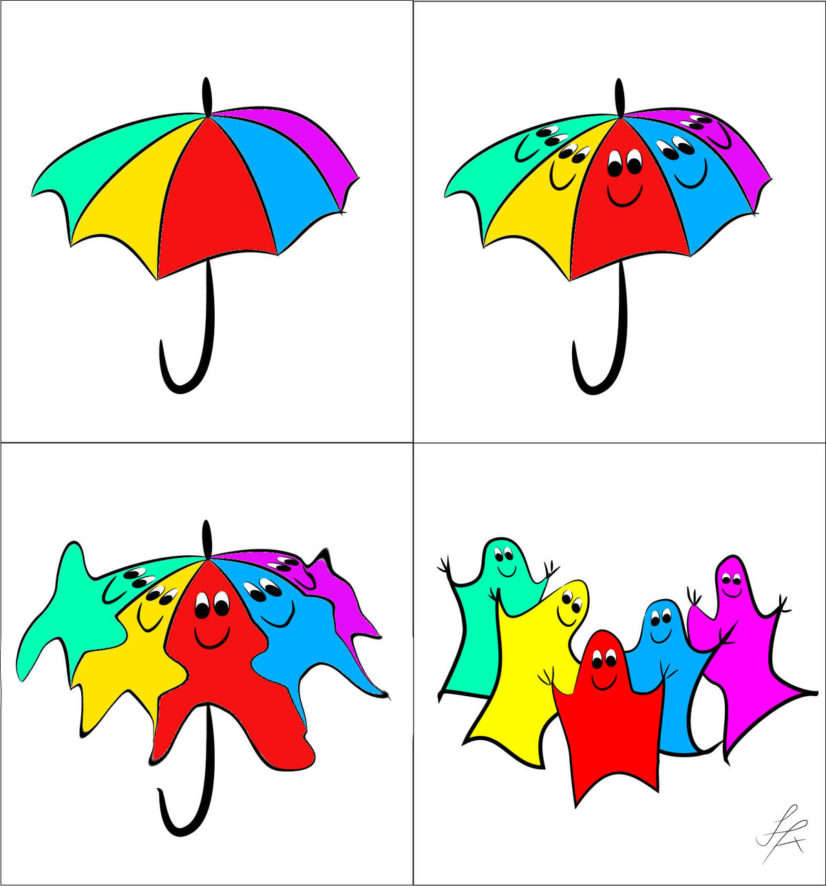 Umbrella Ghosties by Silvia Hartmann