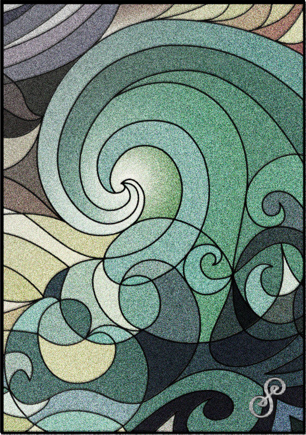 Abstract waves illustration by Silvia Hartman