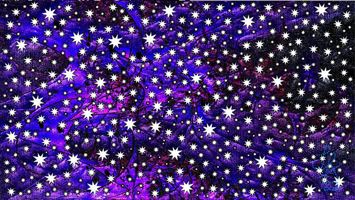 500 White Stars on a purple background