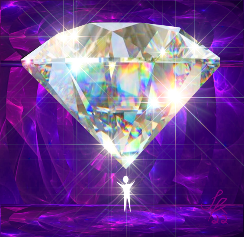 Diamond soul little person purple background